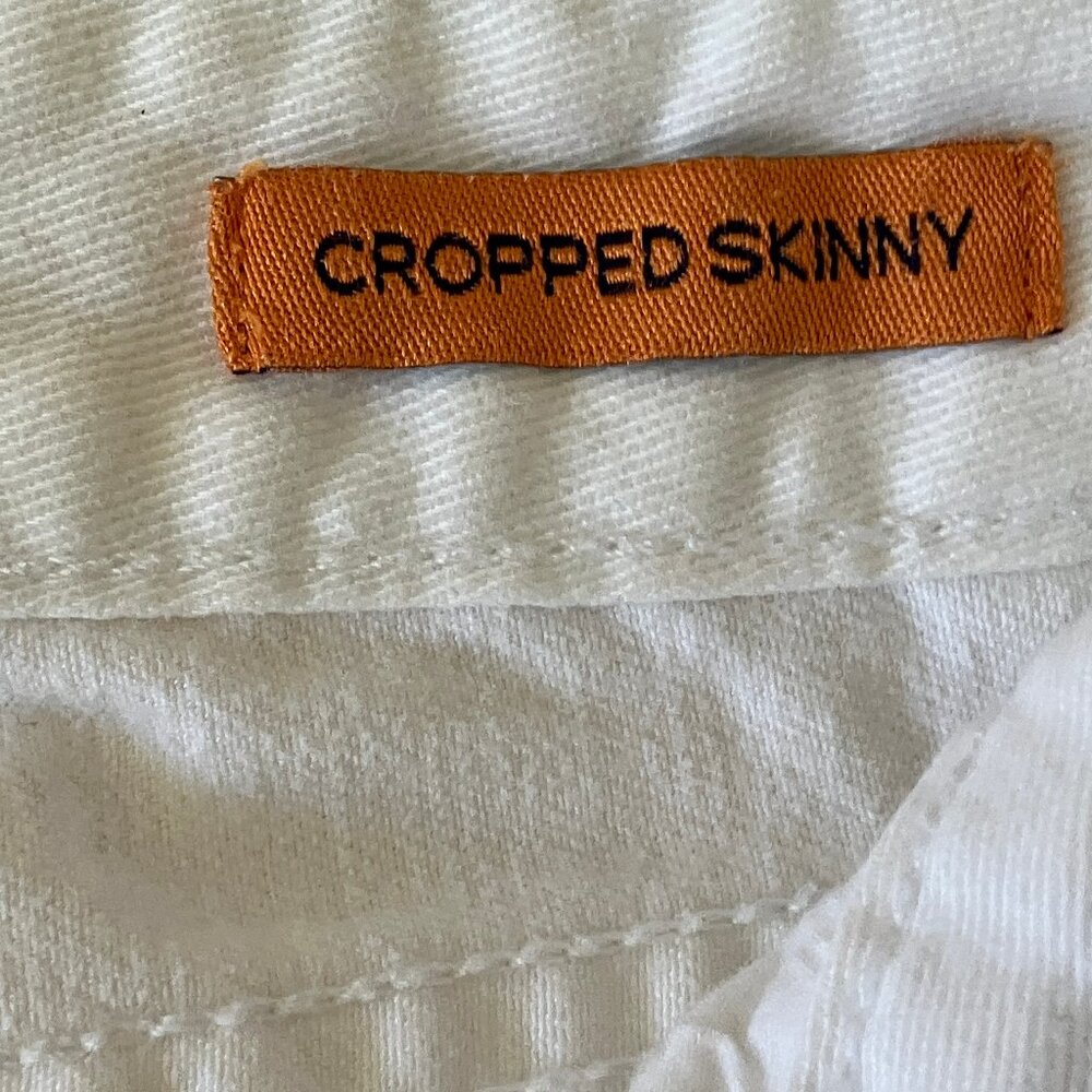 TORY BURCH  Cropped Skinny White Jeans 4 Pockets Size 28 - Picture 3 of 14